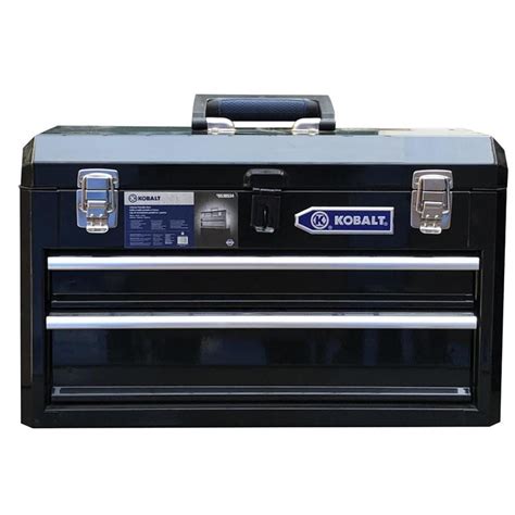 kobalt portable 20.6-in black steel lockable tool box|kobalt ball bearing drawers.